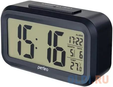 Часы настольные Perfeo "Snuz" чёрный