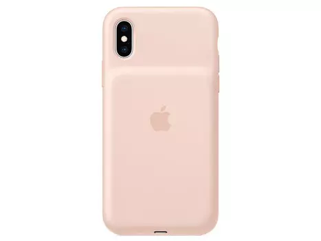 Чехол-аккумулятор для iPhone XS Apple Smart Battery Case Pink Sand клип-клейс, силикон, беспроводная зарядка