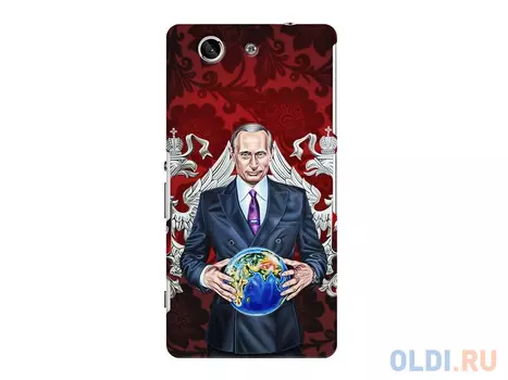 Чехол Deppa Art Case и защитная пленка для Sony Xperia Z3 Compact, Person_Путин карта мира,