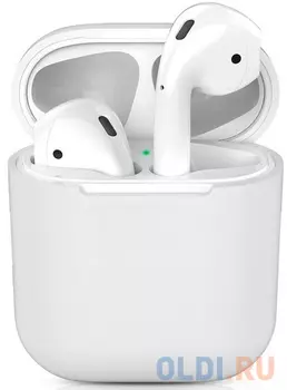 Чехол силиконовый для Apple Airpods 1/2 DF iAir-01 (white)