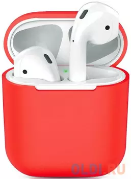 Чехол силиконовый для Apple Airpods 1/2 DF iAir-01 (red)