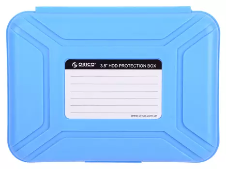 Чехол для HDD/SSD 3.5" ORICO PHX-35-BL, противоударный PP пластик, влагозащита, синий, 178мм. x 128мм. x 29.2мм.