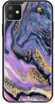 Чехол Deppa Glass Case для Apple iPhone 11, фиолетовый агат