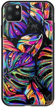Чехол Deppa Glass Case для Apple iPhone 11 Pro, листья