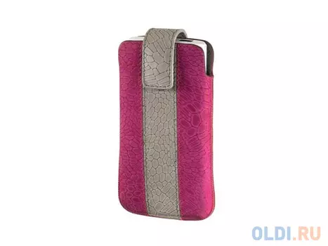 Чехол Hama Chic Case универсальный застежка замша/кожа розовый/серый H-109344