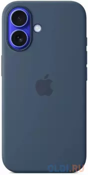 Чехол (клип-кейс) Apple Denim, для Apple iPhone 16, синий [myy23zm/a]