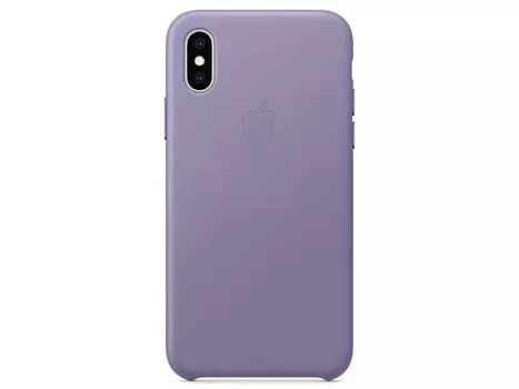 Чехол-накладка для iPhone XS Apple Leather Case Lilac клип-кейс, кожа