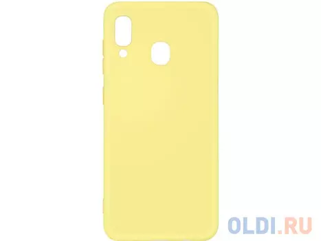 Силиконовый чехол с микрофиброй для Samsung Galaxy A20/A30 DF sOriginal-02 (yellow)