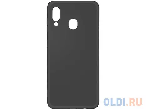 Силиконовый чехол с микрофиброй для Samsung Galaxy A20/A30 DF sOriginal-02 (black)