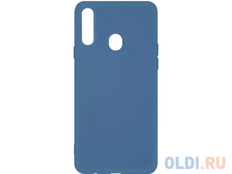 Силиконовый чехол с микрофиброй для Samsung Galaxy A20s DF sOriginal-05 (blue)