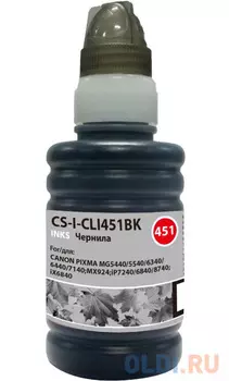 Чернила Cactus CS-I-CLI451BK черный 100мл для Canon Pixma iP6840/iP7240/iP8740/iX6840/MG5440