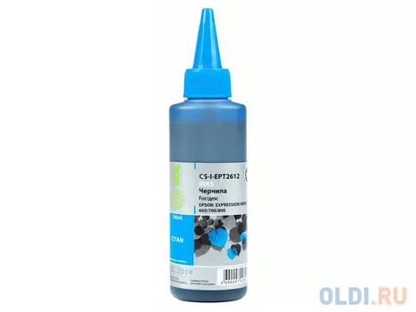 Чернила Cactus CS-I-EPT2612 для Epson ExpIession Home XP-600 605 700 800 голубой 100мл