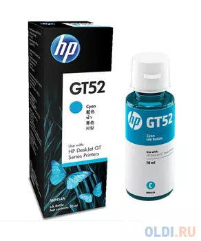 Чернила GT52 (M0H54AA) для HP DeskJet и Ink Tank, голубой, 80 мл, 8000 стр.
