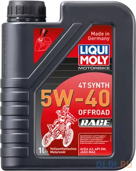 Cинтетическое моторное масло LiquiMoly Motorbike 4T Synth Offroad Race 5W40 1 л 3018
