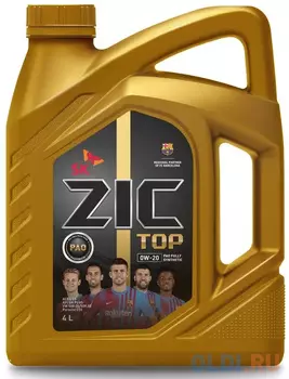Cинтетическое моторное масло ZIC TOP 0W20 4 л