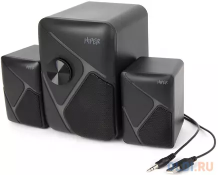 Computer Speaker 2.1 HIPER RLine (H-TR7(BK))), gaming line, 11 Wt, RGB backlight, USB + Jack 3.5mm, volume control on front pannel, black