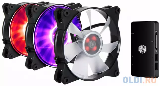 Cooler Master MasterFan Pro 120 Air Flow, 120mm, 4-Pin (PWM), RGB, 3 pcs + MFP RGB LED Controller