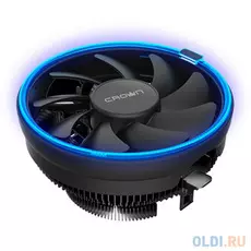 CROWN Кулер для процессора CM-1151PWM BLUE(Сокет AM4 Ready, 115X, 775, TDP до 115 Ватт, коннектор 4pin PWM, Синяя подсветка, Размер: 126(L)*126(W)*70(H)мм)