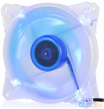 CROWN Вентилятор для компьютерного корпуса CMCF-12025S-1211 (120*120*25мм;Синий 4LED;1500 об/мин;35CFM;20Дб;Подшипник скольжения;3pin+MOLEX(папа-мама) 40+10см)