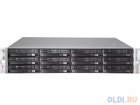 Корпус Supermicro CSE-826BE1C-R920LPB 2U, up 12x3.5 Hot Plug SAS/SATA/SAS3 + 2x2.5(Rear) Hot Plug HDD, 2x920W (RPS), Rack Rails, 3xFAN, 13.68"x13