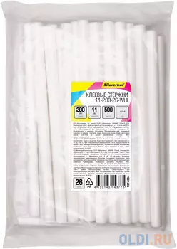 Cтержни клеев. для клеев.пист. Silwerhof 11-200-26-WHI дл.200мм D11мм белый упак:26шт