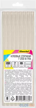 Cтержни клеев. для клеев.пист. Silwerhof 7-200-8-TRA дл.200мм D7мм прозрачный упак:8шт