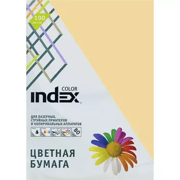 Цветная бумага Index Color IC16/100 A4 100 листов песочный