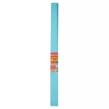 Цветная бумага крепированная плотная, растяжение до 45%, 32 г/м2, BRAUBERG, рулон, голубая, 50х250 см