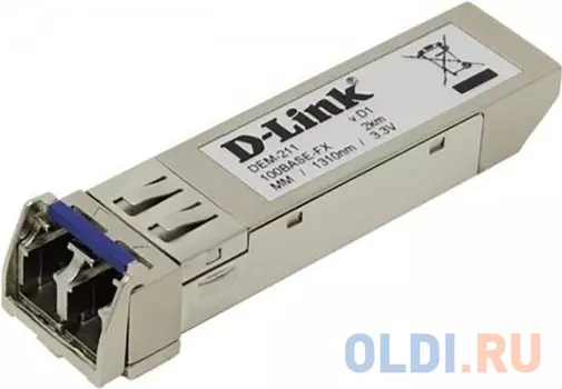 D-Link 211/A1A, SFP Transceiver with 1 100Base-FX port.Up to 2km, multi-mode Fiber, Duplex LC connector, Transmitting and Receiving wavelength: 1310nm