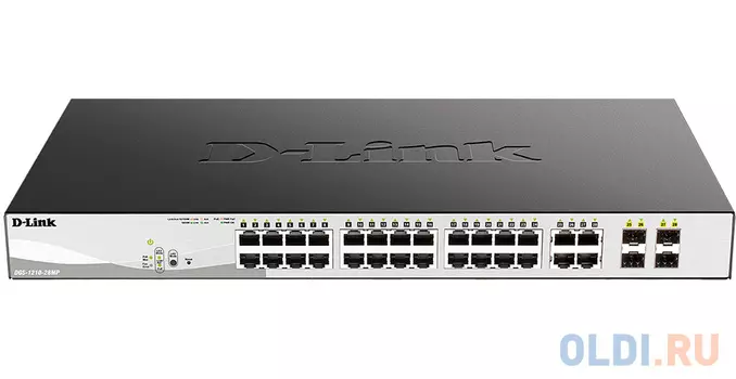 D-Link PROJ Smart L2 Switch 24x1000Base-T PoE, 4xCombo 1000Base-T/SFP, PoE Budget 370W, Compact CLI