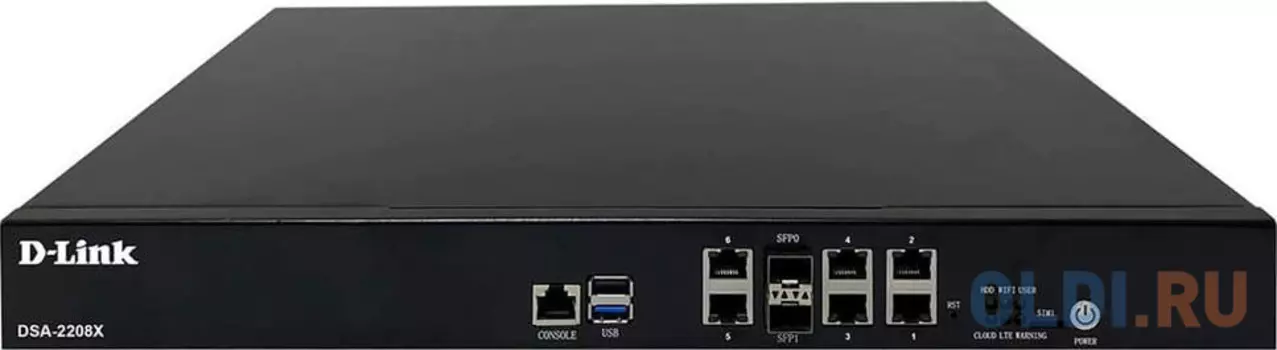 D-Link Service Router, 6x1000Base-T, 2x10GBase-X SFP+, 2xUSB ports, RJ45 Console