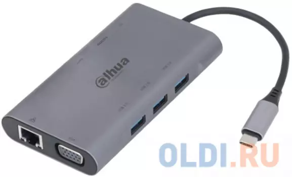 DAHUA Док станция 8 in 1 USB 3.1 Type-C to USB 3.0 + HDMI + RJ45 + SD/TF + PD Docking Station