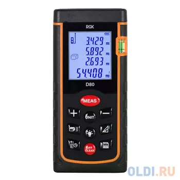 Дальномер RGK D80 ±2мм 80м дисплей IP54 2хААА 1.5В