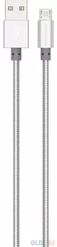 Дата-кабель USB 2.1A для micro USB More choice K31m металл 1м (Silver)