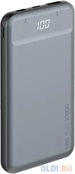 Deppa Внешний АКБ NRG Alum LCD 10000 mAh, QC 3.0, PD 18W, графит