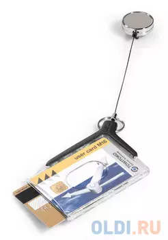 Держатель Durable Deluxe Pro Duo для 2 пропусков 54х85мм серый 10шт 8308-58