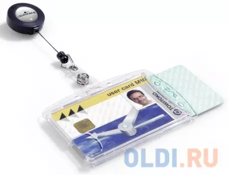 Держатель Durable для 2 пропусков 54х90см рулетка 60см 10шт 822419