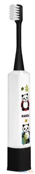 Детская электрическая зубная щетка для детей 3 года до 10 лет. Панда. Цвет корпуса: белый и черный.