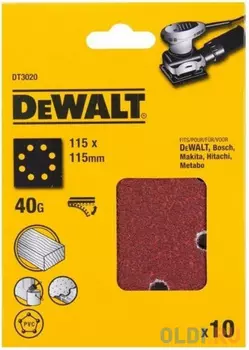 DeWalt Шлифлисты перф. 115х115мм,40G, 10шт DT3020-QZ