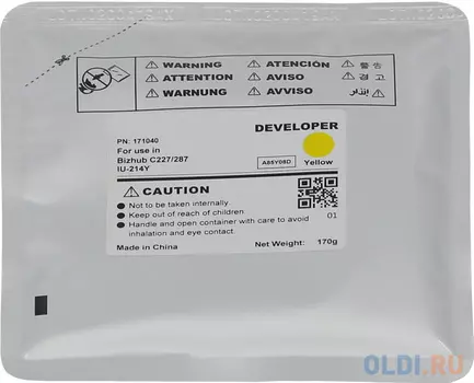 Девелопер IU-214Y для KONICA MINOLTA Bizhub C227/C287 (CET) Yellow, 170г, 90000 стр., CET171040