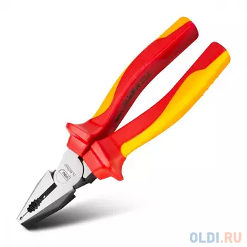 Диэлектрические комбинированные плоскогубцы Deli DL512007 180мм, сталь Cr-V, сертификат VDE для работ под напряжением до 1000 В
