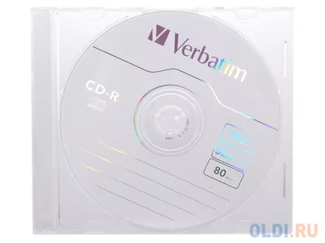 Диски CD-R Verbatim 700Mb 48x-52x Slim 1шт 43347/348/415