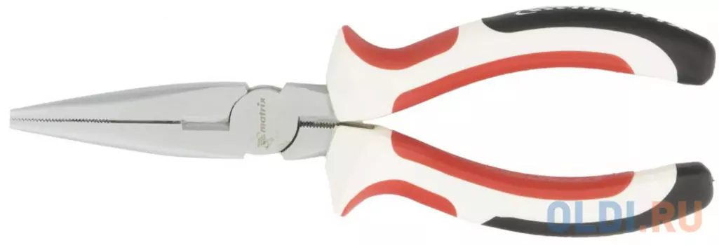 Длинногубцы White Nickel, 160 мм, прямые, никелированные, трехкомпонентные рукоятки// Matrix