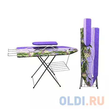 ДОСКА ГЛАДИЛЬНАЯ "ВОЛЖАНОЧКА" 110*30 СМ (ПОДСТАВ.+ПОДРУК.+УДЛИН.+ПОЛКА Д/БЕЛЬЯ) (1/6) ДСП МПРУТ