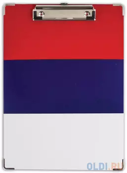 Доска-планшет BRAUBERG "Flag" с верхним прижимом, А4, 22,6х31,5 см, российский флаг, картон/ламинированная бумага, 232235