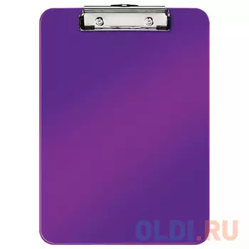 Доска-планшет LEITZ "WOW", с верхним прижимом, A4, 320х228 мм, пластик, 1,7 мм, фиолетовая, 39710062