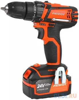 Дрель-шуруповерт аккумуляторная PATRIOT BR 241ES, две батареи Li-Ion, 2,0 Ah, 24V, быстрая зарядка,