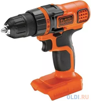 Дрель-шуруповерт Black+Decker BDCDD18N-XJ аккум. патрон:быстрозажимной