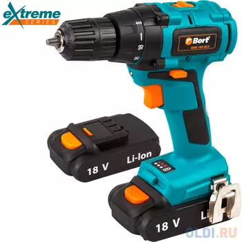 Дрель-шуруповерт Bort BAB-18X-BLK аккум. патрон:быстрозажимной (кейс в комплекте)