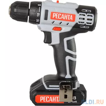 Дрель-шуруповерт Ресанта ДА-50Л2-18А аккум. патрон:быстрозажимной (кейс в комплекте) (75/14/9)